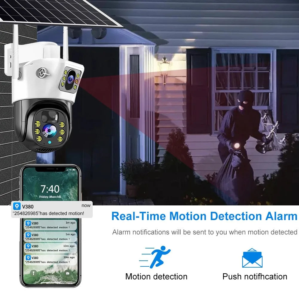 2K Ultra HD Outdoor Security Camera with Solar Panel