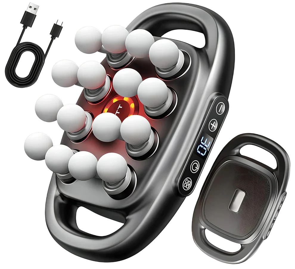 16 Head Massager — Deep Tissue with 30 Levels & 30 Modes